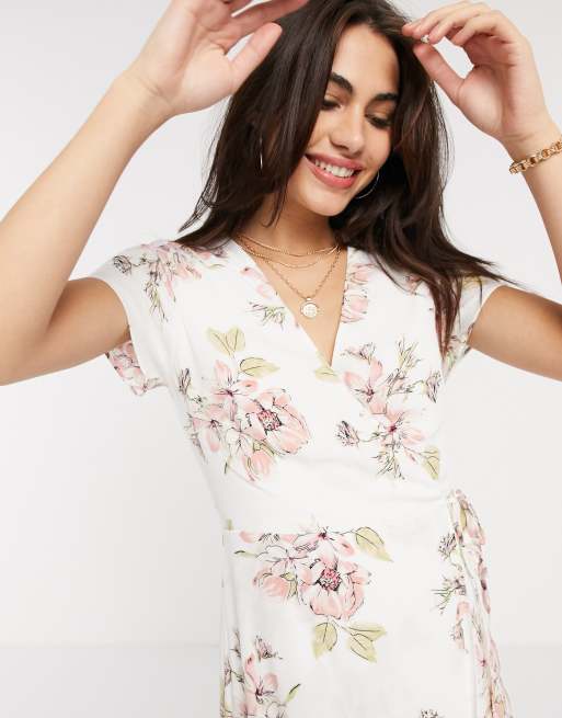 Warehouse floral hotsell wrap dress