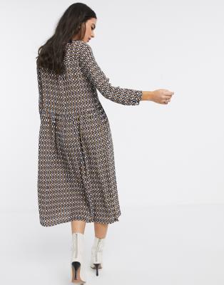 warehouse geo print dress