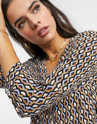 warehouse geo print dress