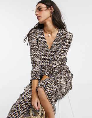 geo print midi dress