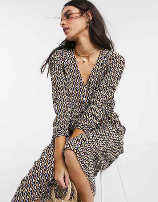 Warehouse geo print on sale dress