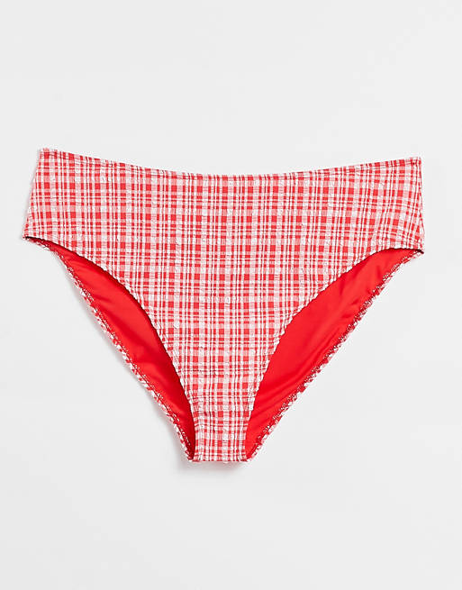 Warehouse gingham high waisted bottoms in multi