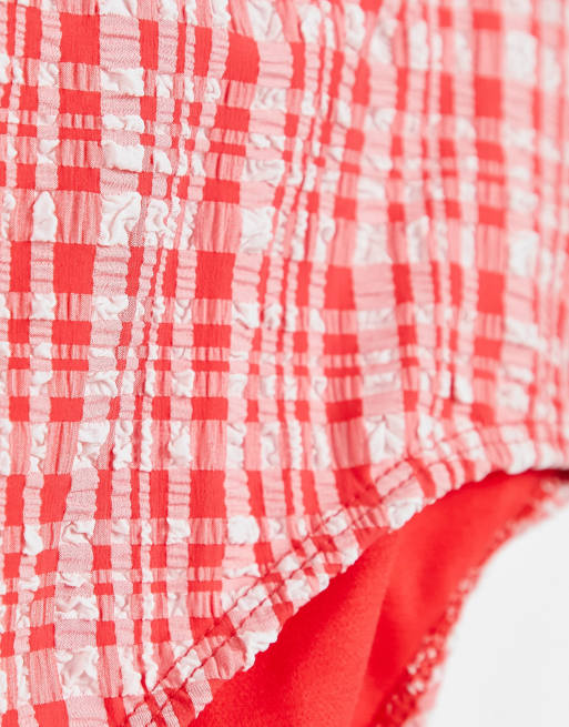 Warehouse gingham high waisted bottoms in multi, 3 of 4