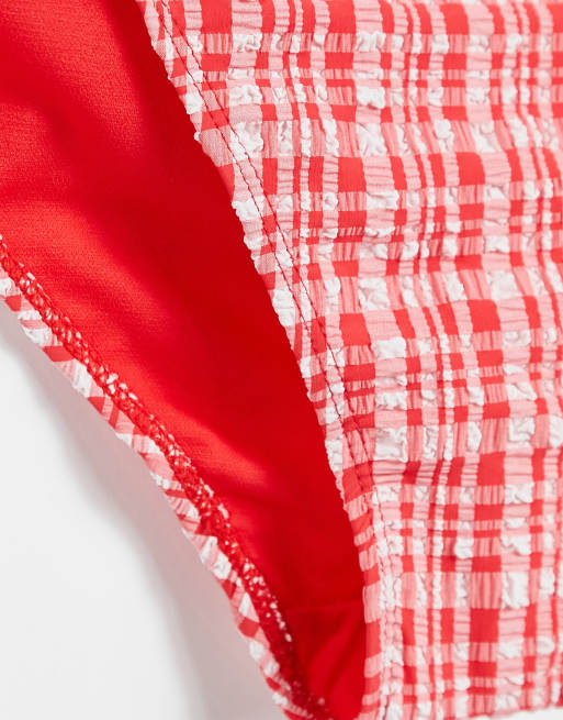 Warehouse gingham high waisted bottoms in multi, 4 of 4