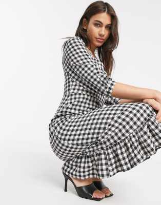 gingham black and white dress