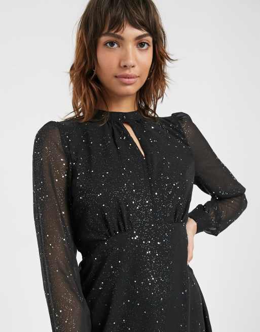 Black shop foil dress