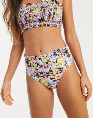 high waisted bikini floral