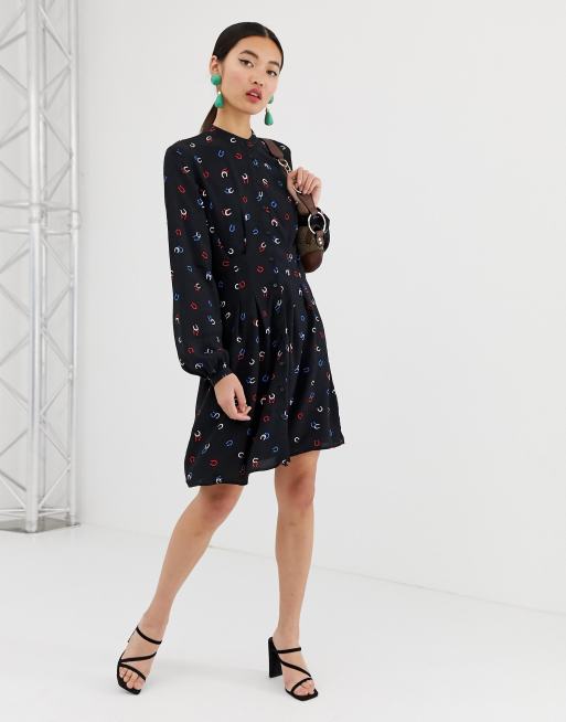 Warehouse horseshoe 2025 print dress