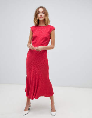 jacquard red dress