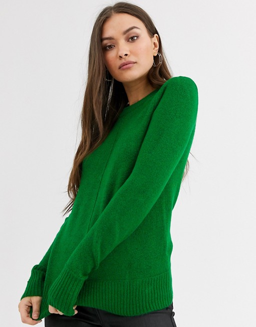 Warehouse jumper with crew neck in bright green