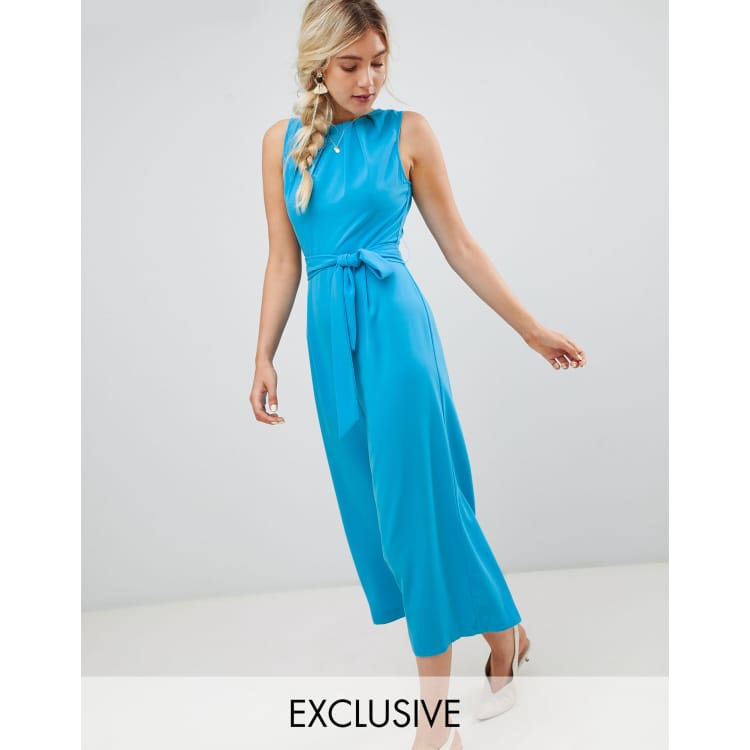 Warehouse gathered store neck jumpsuit