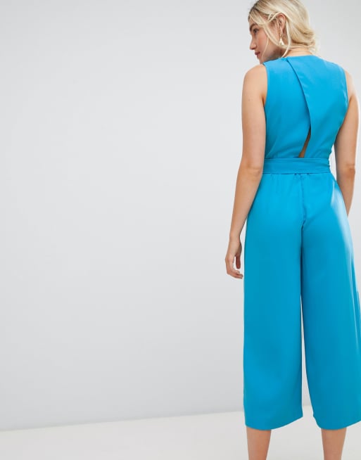 Warehouse gathered hot sale neck jumpsuit