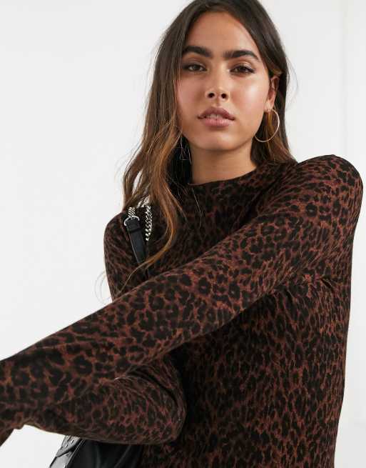 Warehouse leopard 2025 print knit dress