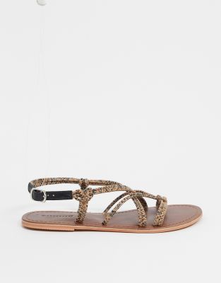 knotted strappy sandals