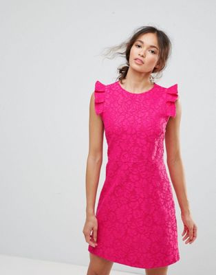 warehouse pink and red dress