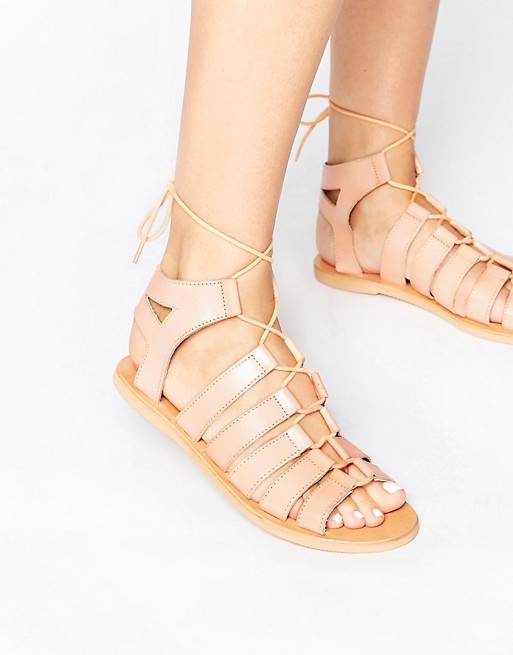 Warehouse | Warehouse Lace Up Flat Gladiator Sandals