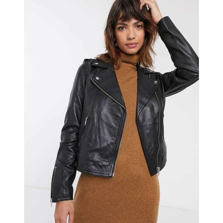 Selected femme marlen hot sale leather jacket