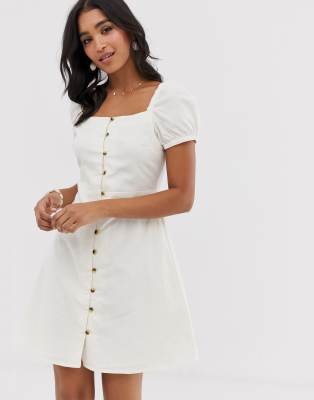 warehouse white linen dress