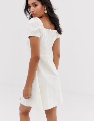 warehouse puff sleeve dress