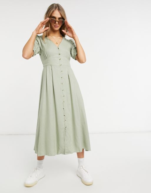 Warehouse puff 2024 sleeve dress