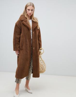 Warehouse maxi faux fur on sale coat