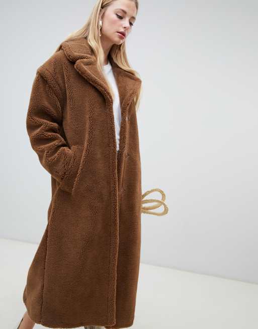 Warehouse longline shop teddy coat