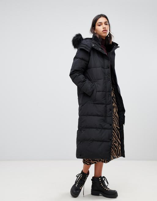 Warehouse long padded on sale coat