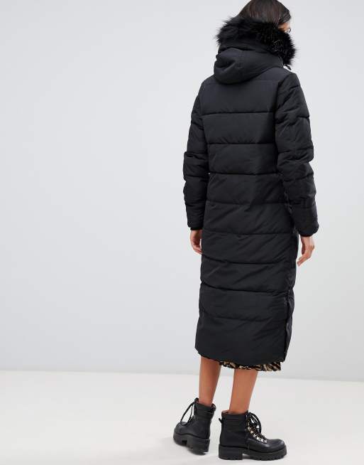 Warehouse longline padded coat sale