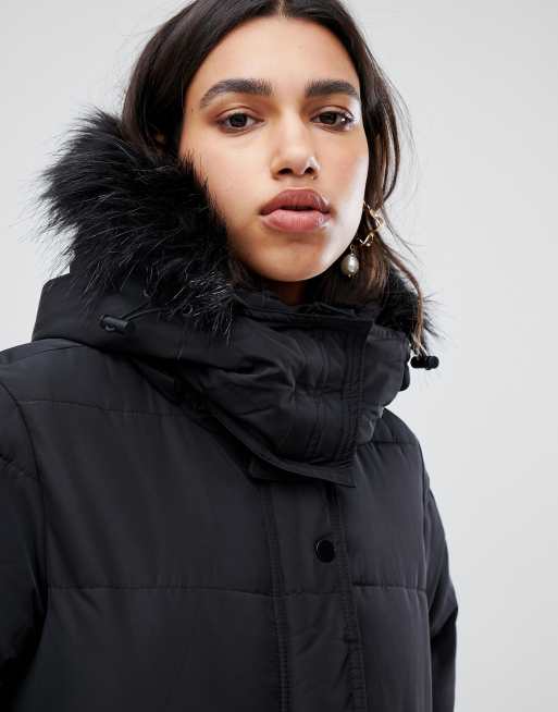 Warehouse longline padded coat sale