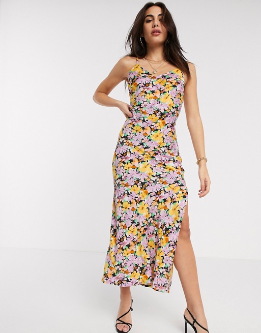 Warehouse maxi cami dress in crowded floral
