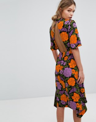 warehouse open back dress