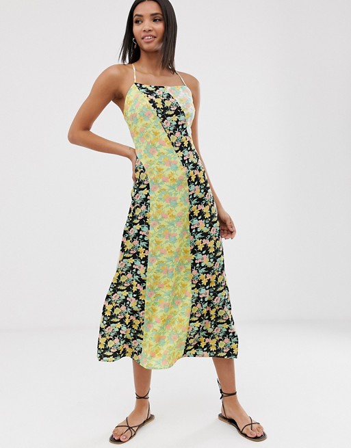Warehouse midi cami dress in floral print