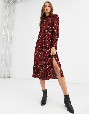 warehouse western midi dress