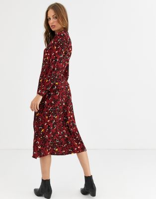 warehouse red leopard dress