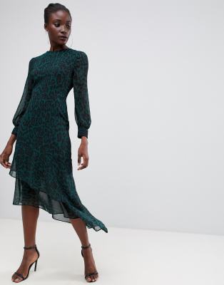 long green leopard print dress