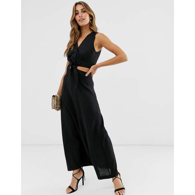 Warehouse black 2025 maxi dress