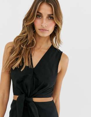 asos black linen dress