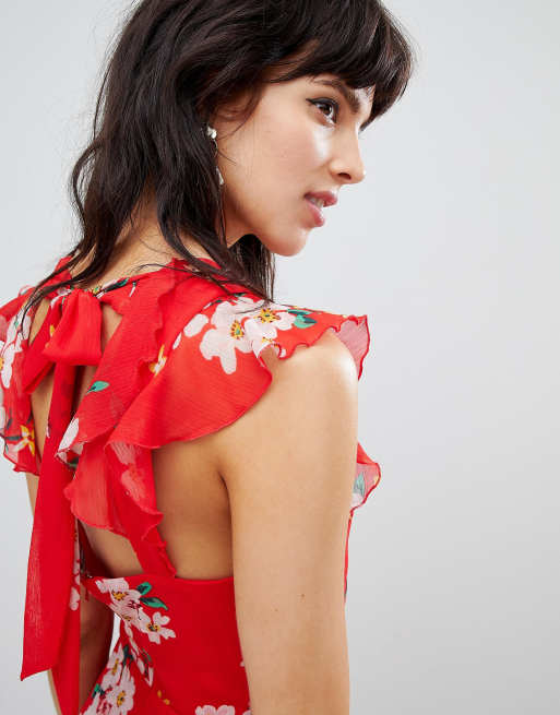 Warehouse red shop floral dress