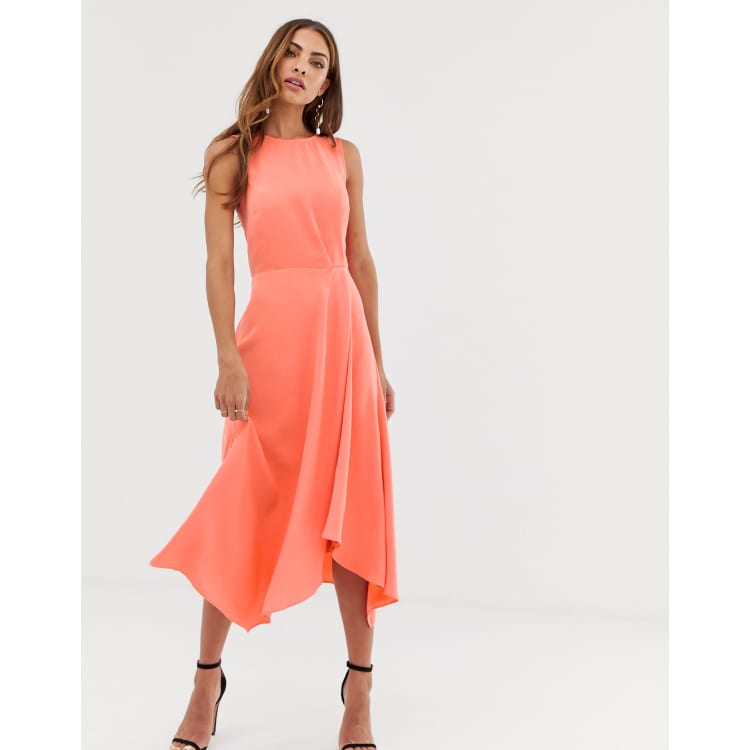 Warehouse 2025 coral dress