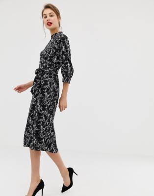 horse print midi dress