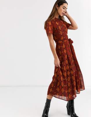 warehouse snake print shirt dress