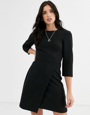 black dress midi long sleeve