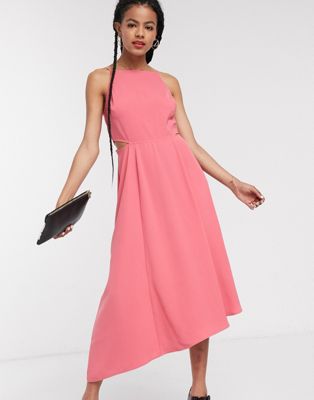 pink cut out dress