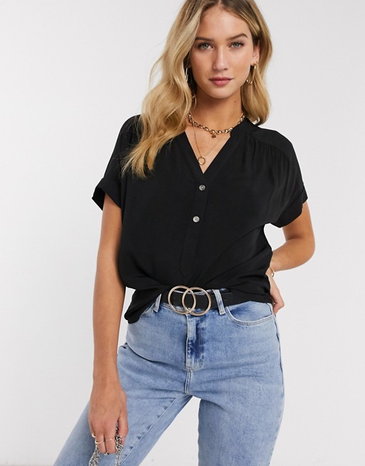 Warehouse Over The Head Top in black