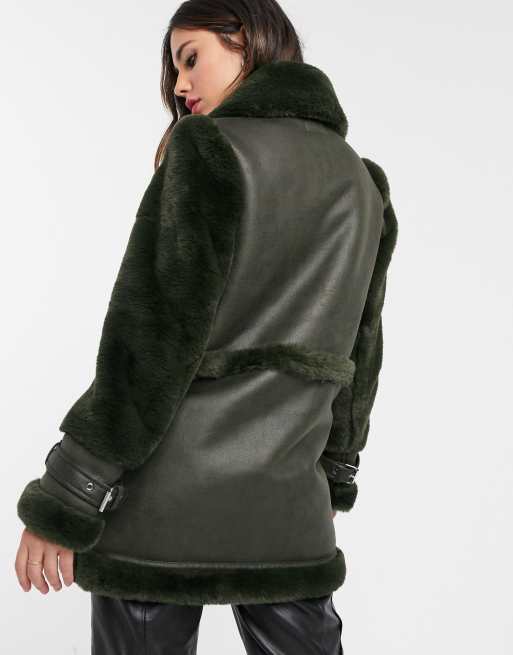 Warehouse faux shop fur jacket