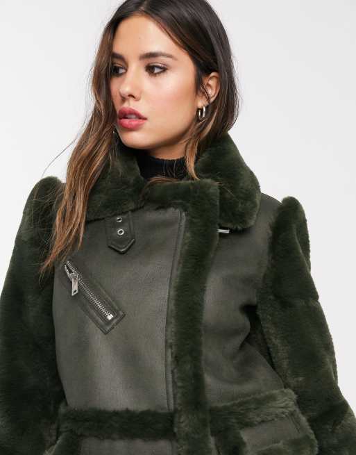 Warehouse faux shop fur jacket