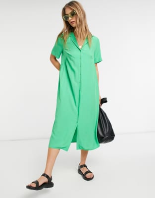 warehouse bee midi shirt dress