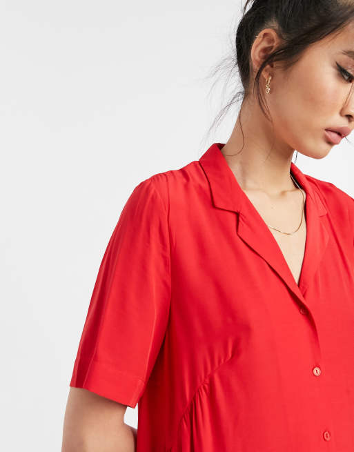 Warehouse red store shirt dress