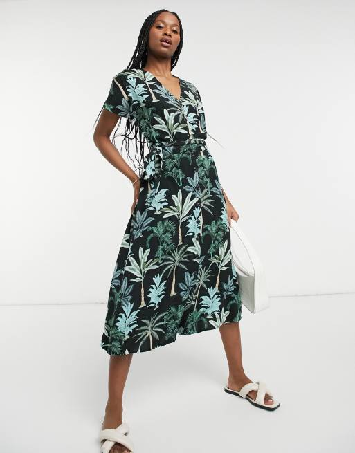 Asos palm cheap print dress