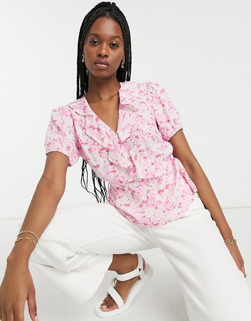 Warehouse pink haze floral top in multi